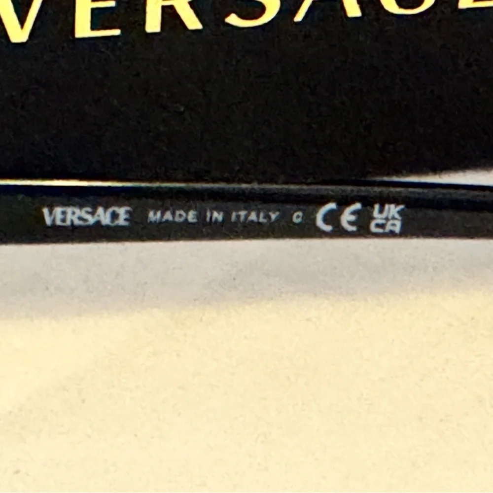 Versace VE2140 Shield Sunglasses – Gold/Black – Authentic, With Box & Papers